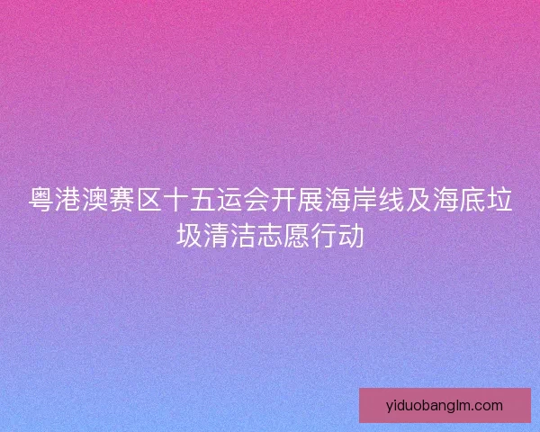 粤港澳赛区十五运会开展海岸线及海底垃圾清洁志愿行动