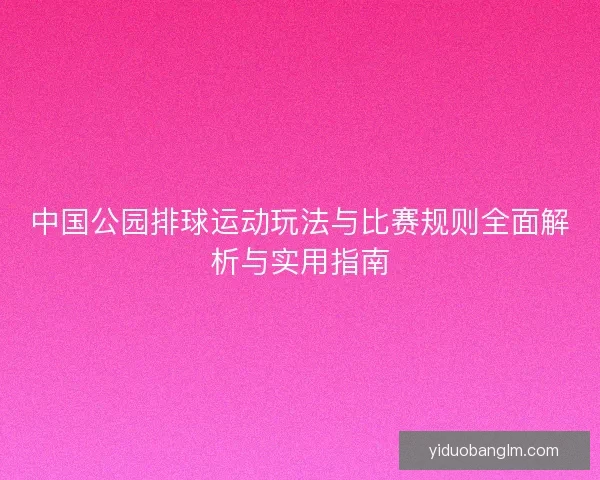 中国公园排球运动玩法与比赛规则全面解析与实用指南 中国公园排球运动玩法与比赛规则全面解析与实用指南