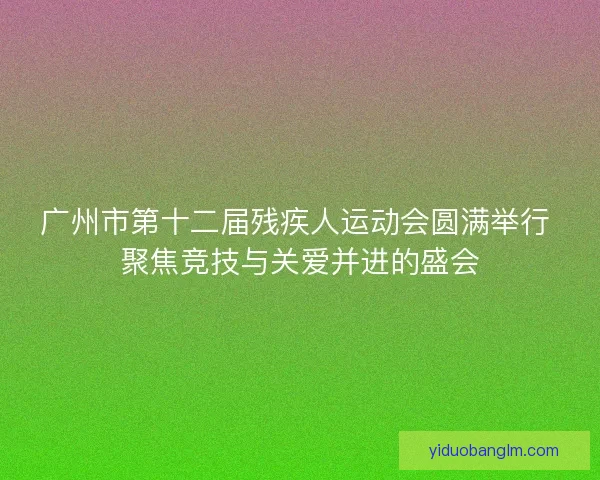 广州市第十二届残疾人运动会圆满举行 聚焦竞技与关爱并进的盛会 广州市第十二届残疾人运动会圆满举行 聚焦竞技与关爱并进的盛会